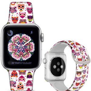 FLAPI Silicone Printed Night Owl Band for iWatch 42mm/44mm
